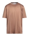 Gran Sasso Man T-shirt Camel Size 50 Cotton In Beige