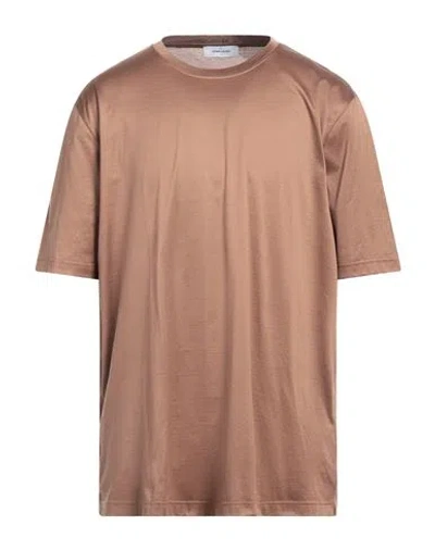 Gran Sasso Man T-shirt Camel Size 50 Cotton In Beige