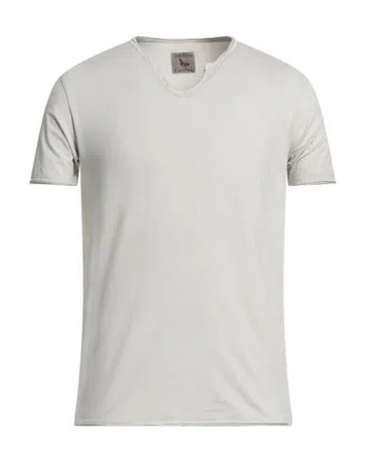 Gran Sasso Man T-shirt Off White Size 36 Cotton, Lycra In Gray