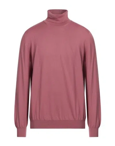 Gran Sasso Man Turtleneck Antique Rose Size 46 Virgin Wool