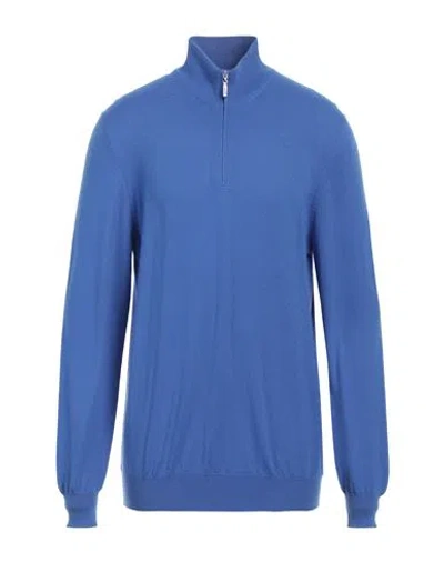 Gran Sasso Man Turtleneck Azure Size 44 Cashmere In Blue