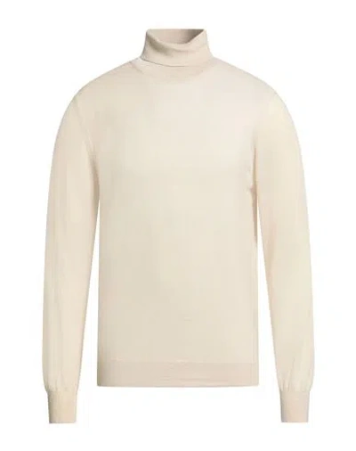 Gran Sasso Man Turtleneck Beige Size 42 Virgin Wool In White