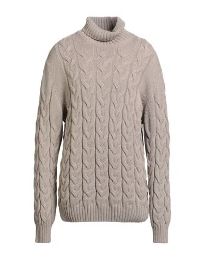 Gran Sasso Man Turtleneck Beige Size 48 Virgin Wool In Gray