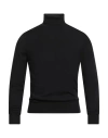 Gran Sasso Man Turtleneck Black Size 34 Virgin Wool