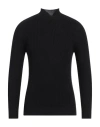 Gran Sasso Man Turtleneck Midnight Blue Size 38 Virgin Wool In Black