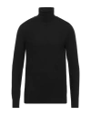 Gran Sasso Man Turtleneck Black Size 44 Virgin Wool, Polyester
