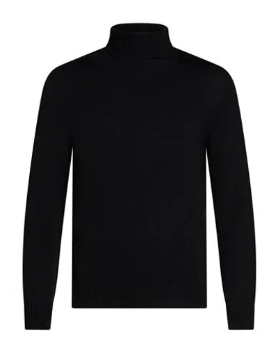 Gran Sasso Man Turtleneck Black Size 48 Virgin Wool