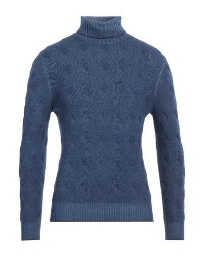 Gran Sasso Man Turtleneck Blue Size 36 Virgin Wool