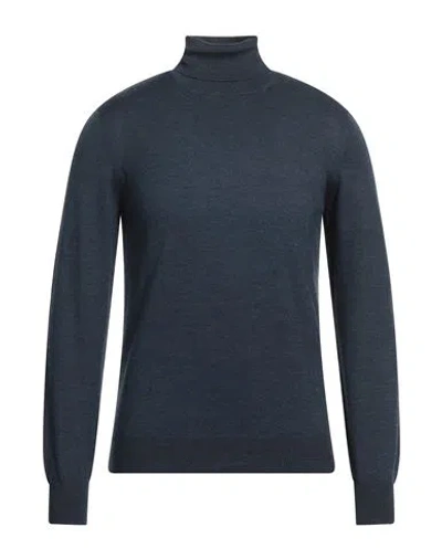 Gran Sasso Man Turtleneck Blue Size 38 Cashmere