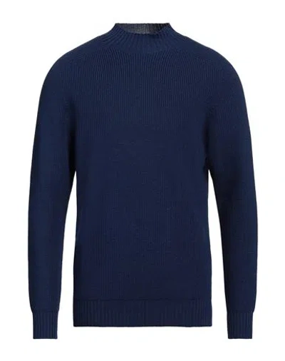 Gran Sasso Man Turtleneck Blue Size 46 Virgin Wool In Blue
