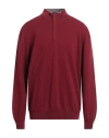Gran Sasso Man Turtleneck Brick Red Size 48 Wool, Cashmere, Viscose, Polyester, Polyurethane In Red