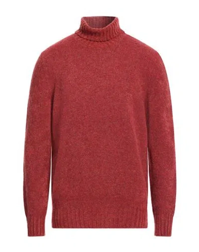 Gran Sasso Man Turtleneck Brick Size 44 Virgin Wool, Polyamide In Red
