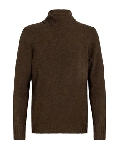 Gran Sasso Man Turtleneck Brown Size 42 Virgin Wool, Polyamide
