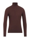 Gran Sasso Man Turtleneck Brown Size 40 Virgin Wool, Polyester