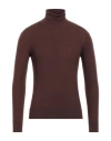 Gran Sasso Man Turtleneck Brown Size 42 Virgin Wool, Polyester