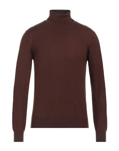 Gran Sasso Man Turtleneck Brown Size 46 Virgin Wool