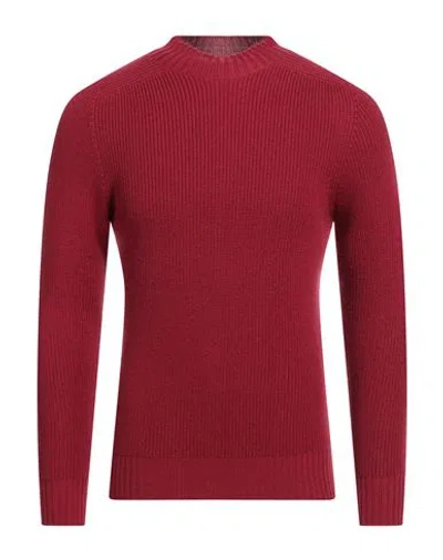 Gran Sasso Man Turtleneck Burgundy Size 36 Virgin Wool In Red