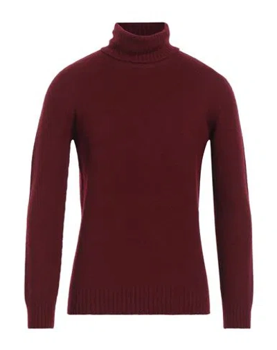 Gran Sasso Man Turtleneck Burgundy Size 40 Virgin Wool In Red