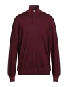 Gran Sasso Man Turtleneck Burgundy Size 46 Virgin Wool In Red