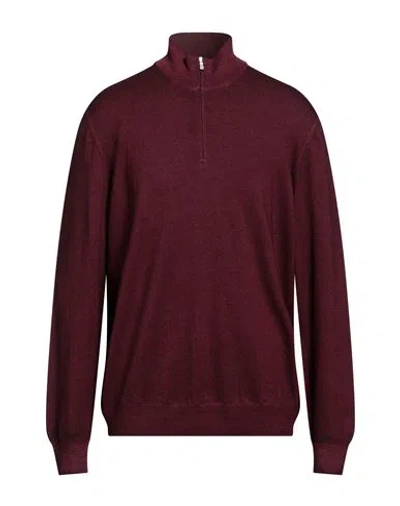 Gran Sasso Man Turtleneck Burgundy Size 46 Virgin Wool In Red