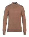 Gran Sasso Man Turtleneck Camel Size 40 Virgin Wool In Beige