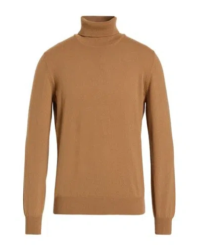 Gran Sasso Man Turtleneck Camel Size 46 Cashmere In Brown