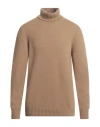 Gran Sasso Man Turtleneck Camel Size 46 Virgin Wool In Beige