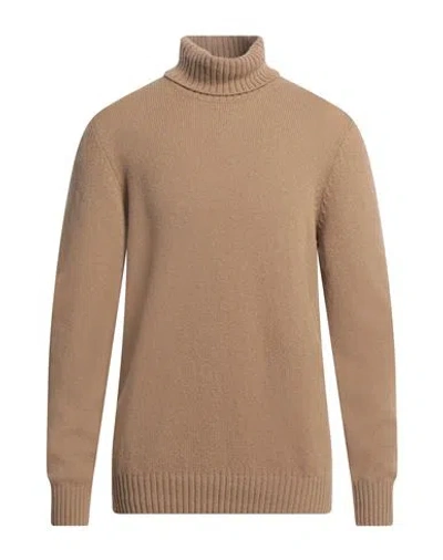 Gran Sasso Man Turtleneck Camel Size 46 Virgin Wool In Beige