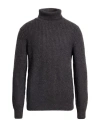 Gran Sasso Man Turtleneck Charcoal Size 48 Virgin Wool, Polyamide In Gray