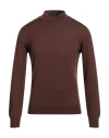 Gran Sasso Man Turtleneck Cocoa Size 38 Virgin Wool In Brown