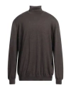 Gran Sasso Man Turtleneck Cocoa Size 50 Virgin Wool In Brown