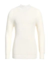Gran Sasso Man Turtleneck Ivory Size 40 Virgin Wool In White