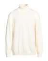 Gran Sasso Man Turtleneck Ivory Size 44 Virgin Wool In White