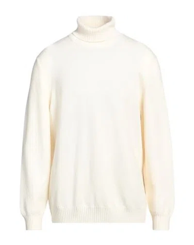 Gran Sasso Man Turtleneck Cream Size 44 Virgin Wool In White