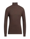 Gran Sasso Man Turtleneck Dark Brown Size 48 Virgin Wool