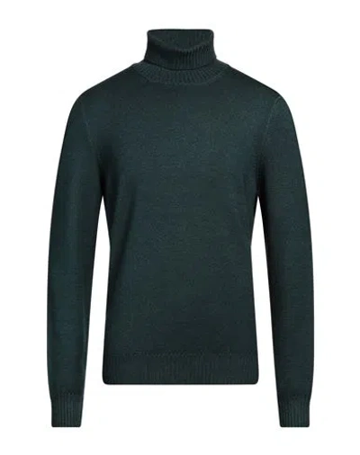 Gran Sasso Man Turtleneck Dark Green Size 40 Virgin Wool In Green