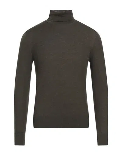 Gran Sasso Man Turtleneck Dark Green Size 38 Virgin Wool, Polyester In Green