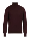 Gran Sasso Man Turtleneck Deep Purple Size 38 Virgin Wool