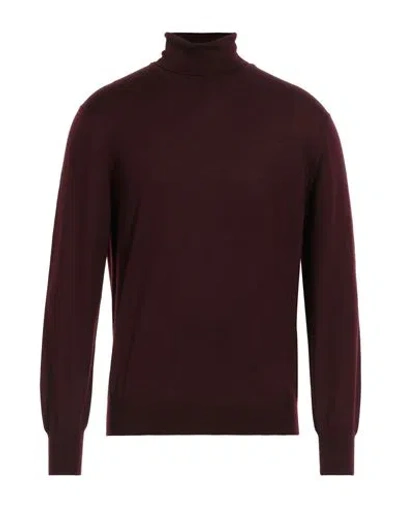 Gran Sasso Man Turtleneck Deep Purple Size 38 Virgin Wool In Purple