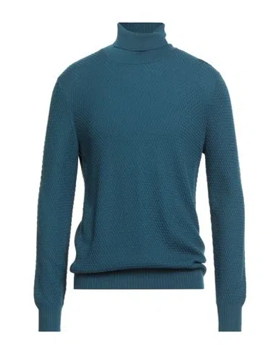 Gran Sasso Man Turtleneck Deep Teal Size 46 Virgin Wool