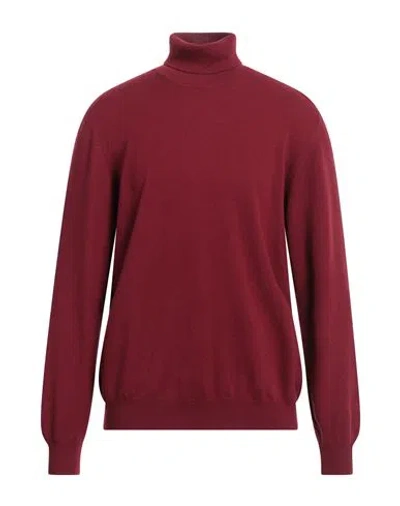 Gran Sasso Man Turtleneck Garnet Size 44 Wool, Cashmere, Viscose In Red
