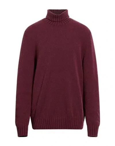Gran Sasso Man Turtleneck Garnet Size 46 Virgin Wool, Polyamide In Red