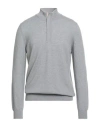 Gran Sasso Man Turtleneck Light Grey Size 46 Virgin Wool, Viscose, Cashmere In Gray