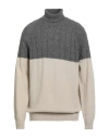 Gran Sasso Man Turtleneck Grey Size 44 Virgin Wool In Gray