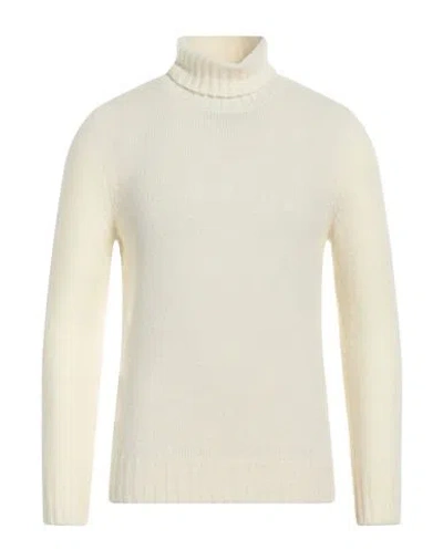 Gran Sasso Man Turtleneck Ivory Size 38 Virgin Wool, Polyamide In White