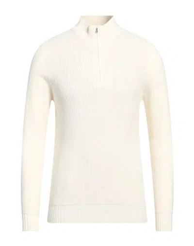 Gran Sasso Man Turtleneck Ivory Size 40 Virgin Wool In White