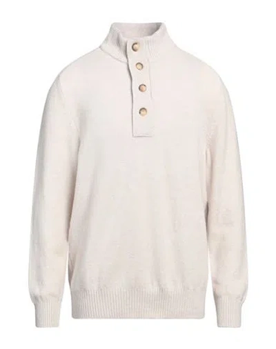 Gran Sasso Man Turtleneck Ivory Size 48 Virgin Wool In White