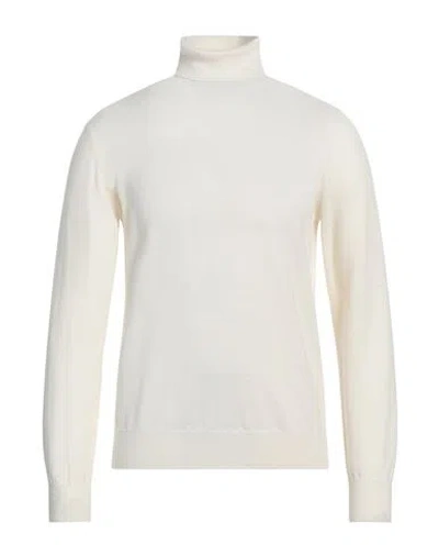 Gran Sasso Man Turtleneck Ivory Size 50 Virgin Wool In White
