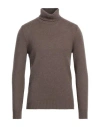 Gran Sasso Man Turtleneck Khaki Size 44 Virgin Wool In Beige