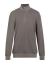 Gran Sasso Man Turtleneck Khaki Size 46 Virgin Wool In Gray